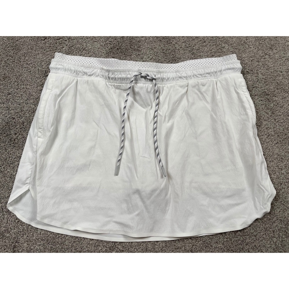 Athleta Skort Womens 16 White Crest Skirt Athletic Lined Ripstop Golf Tennis - Picture 1 of 7